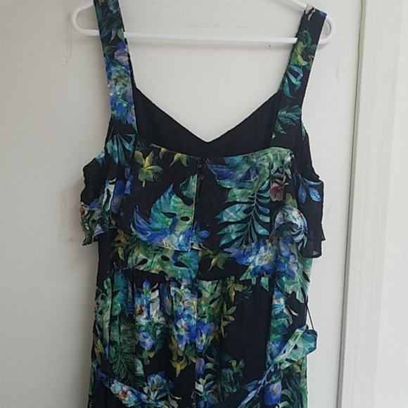 Adrianna Papell Tropical Print Burnout Textured Maxi Dress Sz 12 NWT - Picture 7 of 11